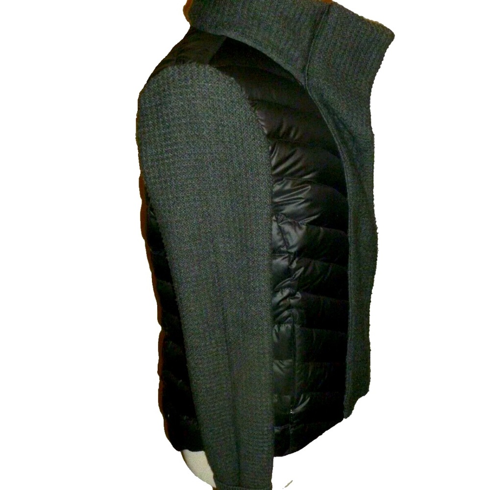 Athleta Womens Wool Knit Sweater Sleeve Goose Down Filled Puffer Jacket Coat XS